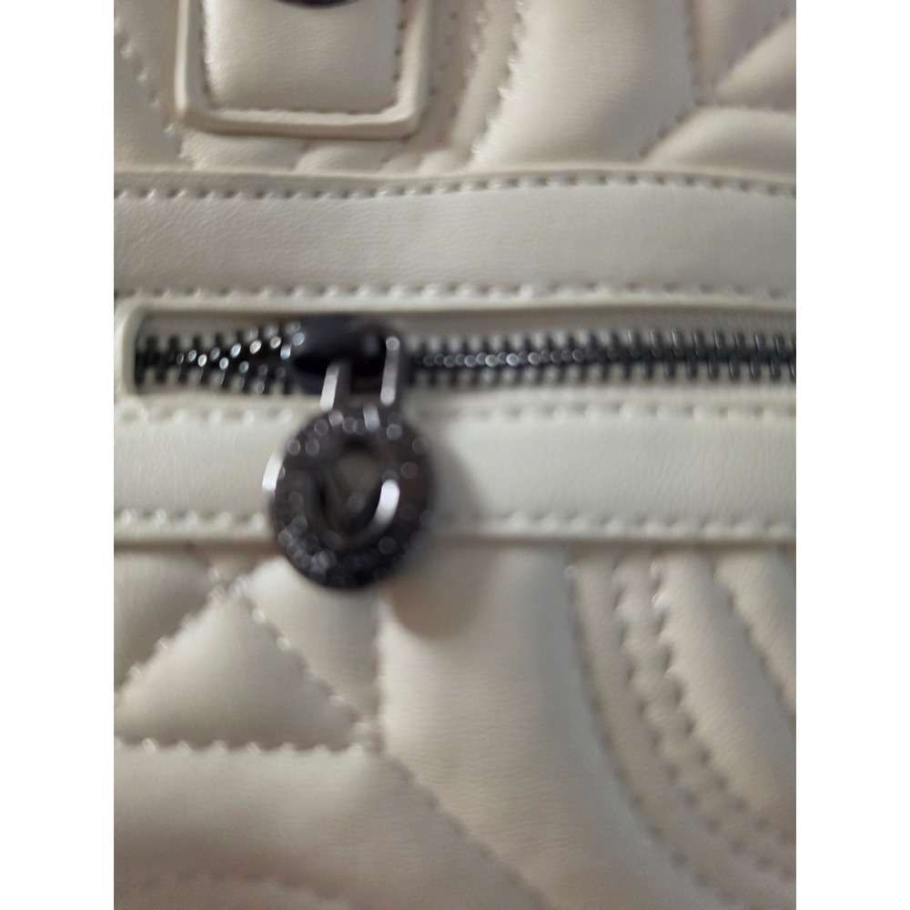 Valentino Orlandi Cream Quilted Logo Tote Bag Satchel with Pouch and Strap NEW - Picture 8 of 9